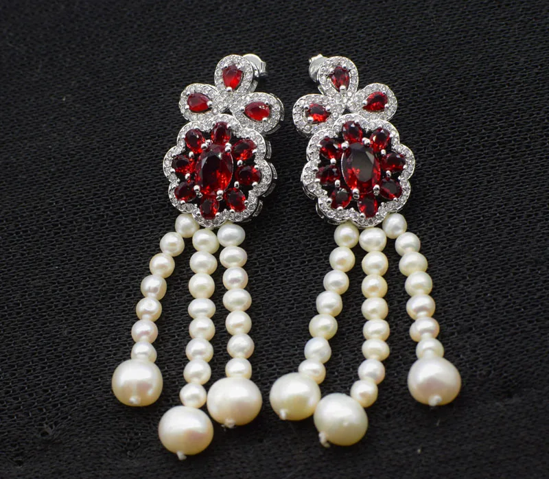 Один комплект из пресноводного жемчуга белого неидеально круглого 7-8 мм и