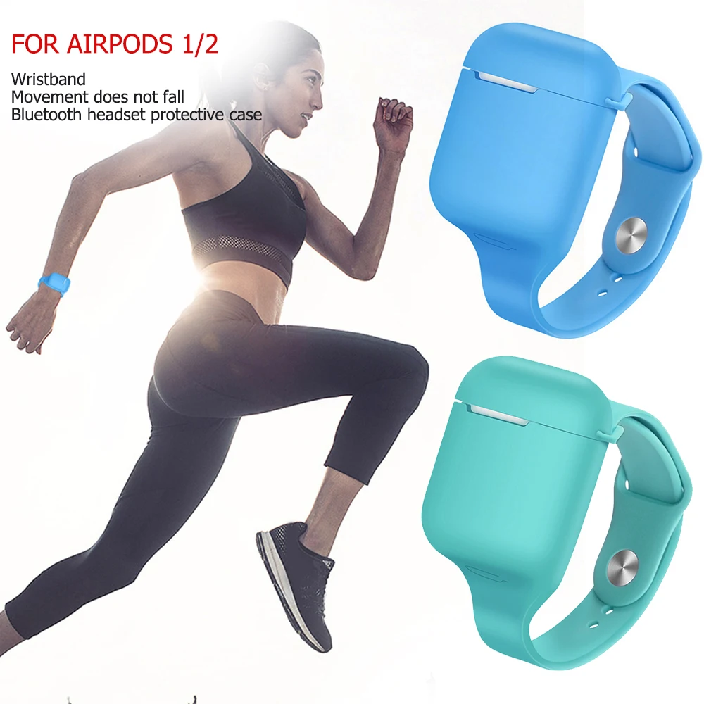 Силиконовый чехол из ТПУ для беспроводных наушников с Bluetooth AirPods 1 2 часов ремешок