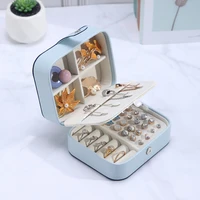 mini jewelry case portable carry waterproof earrings necklace ring display storage box container traveling supplies accessories