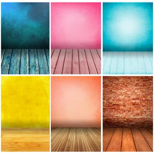 SHENGYONGBAO Vintage Gradient Photography Backdrops Props Brick Wall Wooden Floor Baby Portrait Photo Backgrounds 210125MB-05