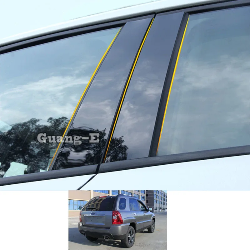 

For Kia Sportage 2009 2010 2011 2012-2015 Car PC Material Pillar Post Cover Door Trim Window Piano Black Molding Sticker