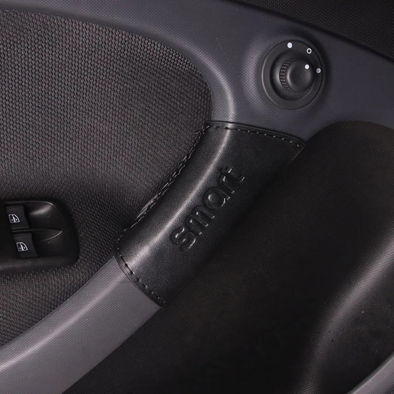 Кожаный защитный чехол для ручки двери автомобиля Smart fortwo 453 аксессуары тюнинг