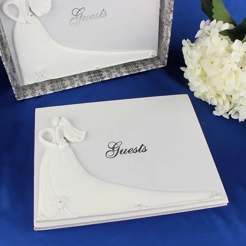 Романтический Жених белая свадебная Подпись гостевые книги помолвка годовщина