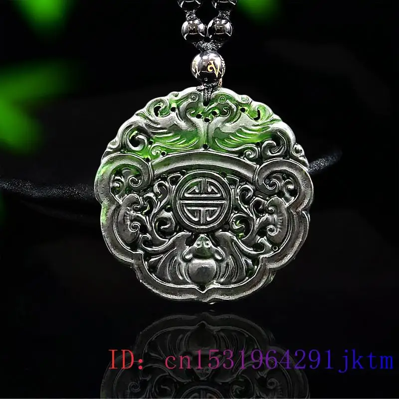 

Подвеска из нефрита «мандаринка», Ювелирное Украшение с резным драгоценным камнем черного и зеленого цвета, Натуральный китайский амулет, ...