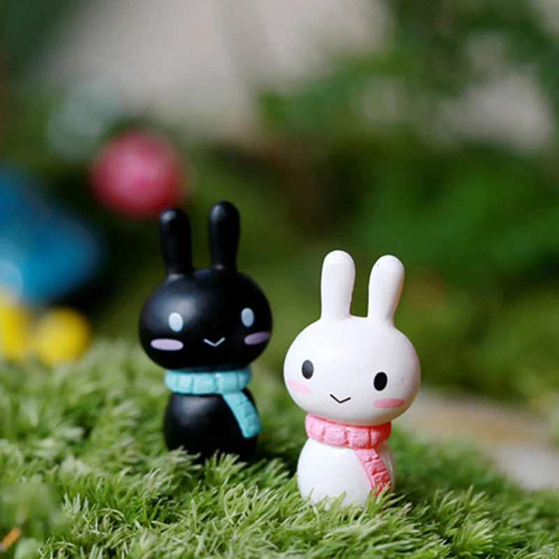 Миниатюрная пара зайчик Сказочный домик Мини садовые фигурки животных домашний