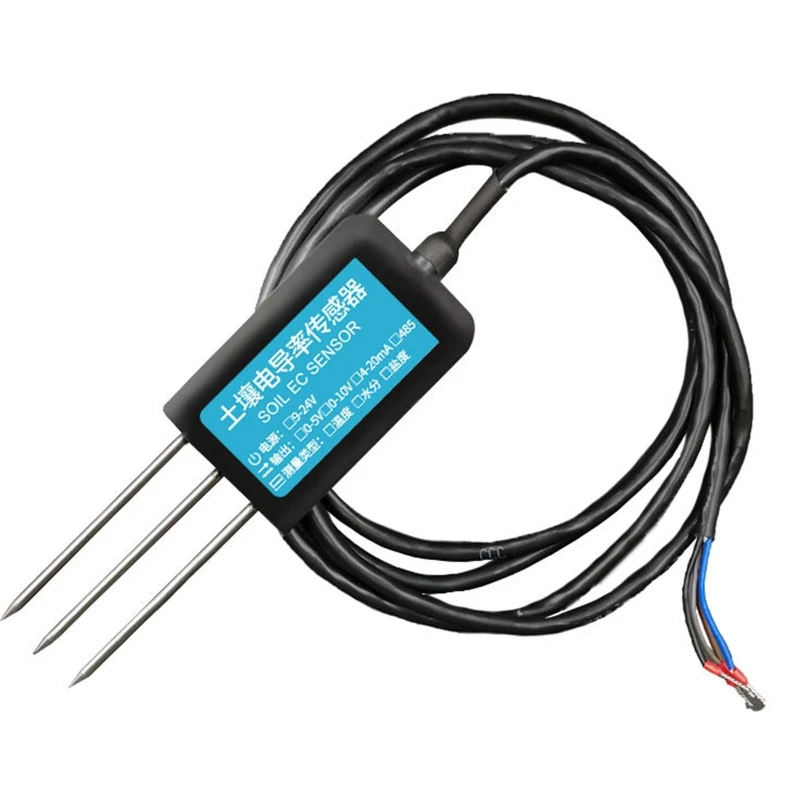 

Three-in-one Soil Salt Sensor Soil Temperature/Humidity/Conductivity RS485 Detector Soil Moisture Tester for Plant Lawn