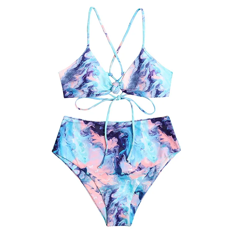 

Lady Printed Swimsuit Closed Swimsuit 2021 Female Beach Swimsuit Bikini Fashion Designer Summer Hawaiian Sexy Women Bikinis Set