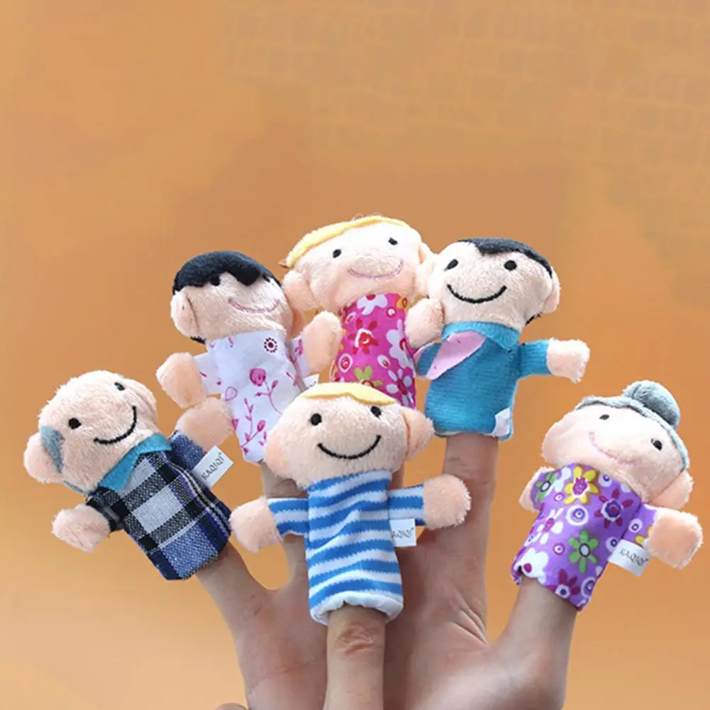 

6Pcs Finger Toy Family Members Image Cute Hand Puppet Miniature Size Early Educational Toys for Children