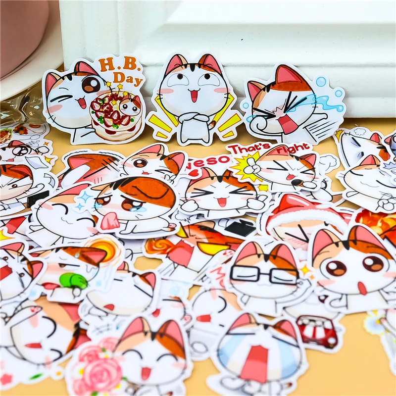 Наклейки 40 шт. милый оранжевый Кот наклейка для багажа Скейтборд телефон ноутбук