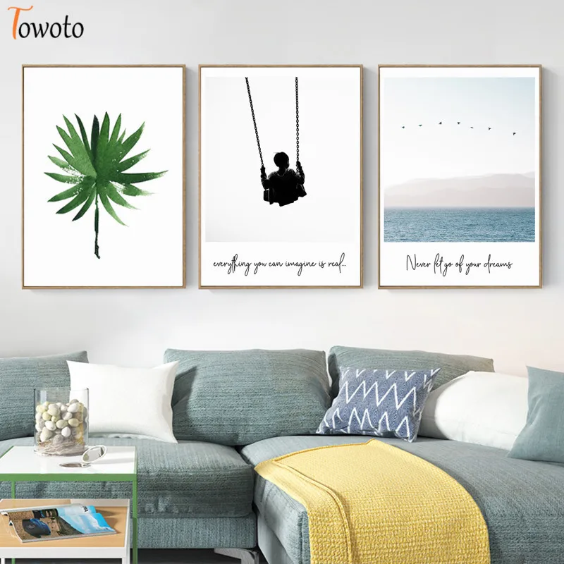 Nordic пейзаж холст Картина цветы океана печати Природный Пейзаж Плакат