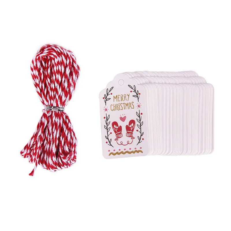 Рождественские бумажные бирки с веревочкой веселый подарок бирка для рукоделия