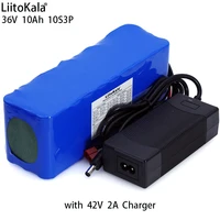 liitokala 36v 10ah 10s3p 18650 rechargeable battery pack modified bicycle electric car battery 2a charger
