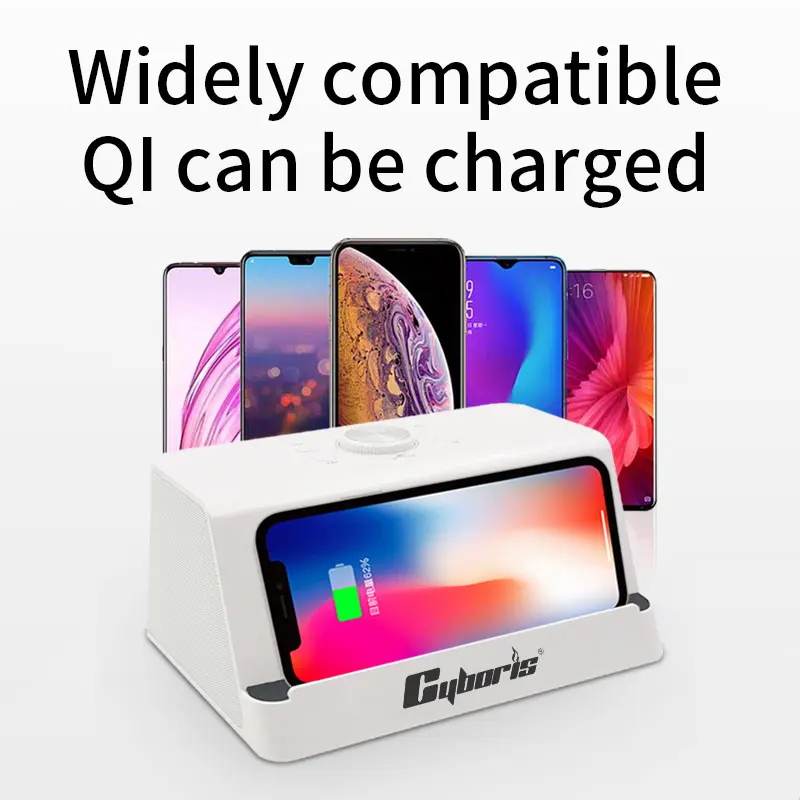 Bluetooth Колонка Cyboris 27 Вт с беспроводной зарядкой глубокие басы держатель для