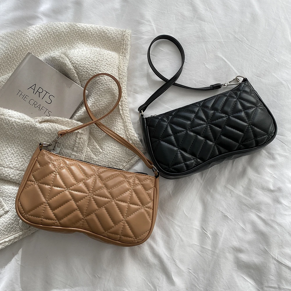 

Женская Винтажная сумочка из искусственной кожи с ромбовидной решеткой с вышивкой ниткой и строчкой на молнии