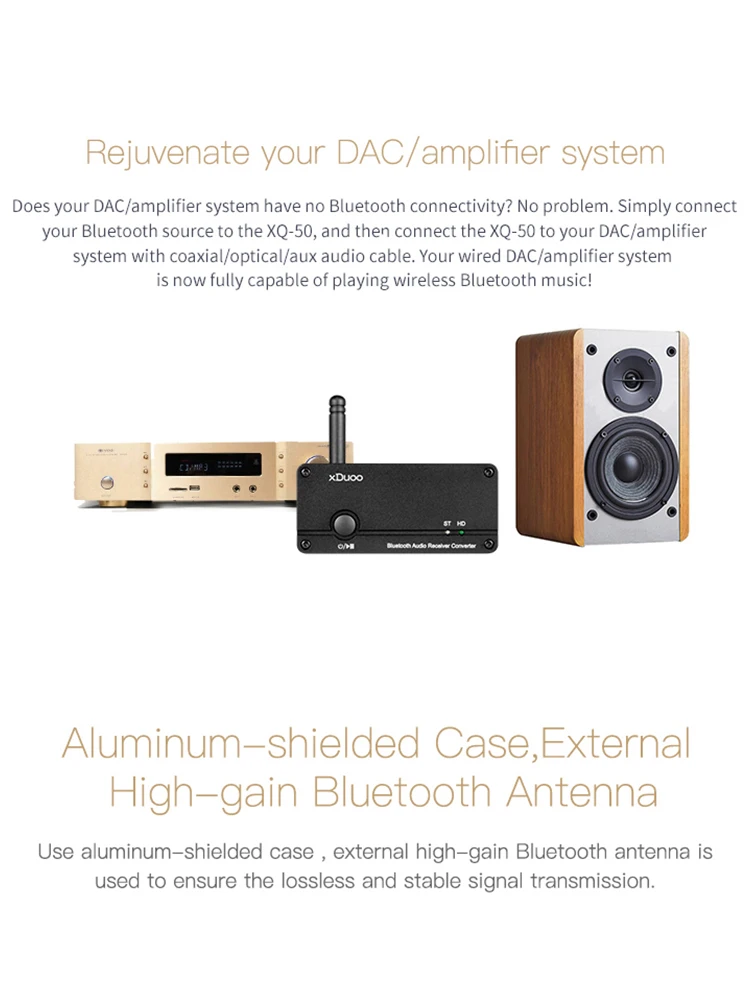 XDUOO XQ 50 Buletooth 5 0 преобразователь аудиоприемника ПК USB DAC ES9018K2M Chip support aptX/SBC/AAC XQ50