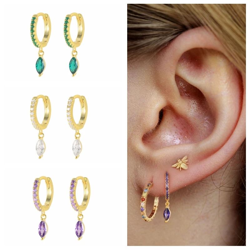 

Серьги женские из серебра 925 пробы, с розовым, фиолетовым и зеленым конским глазом, 2021