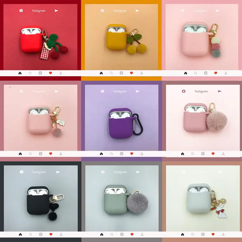 Милый защитный чехол вишни для AirPods силиконовый Bluetooth наушников Apple