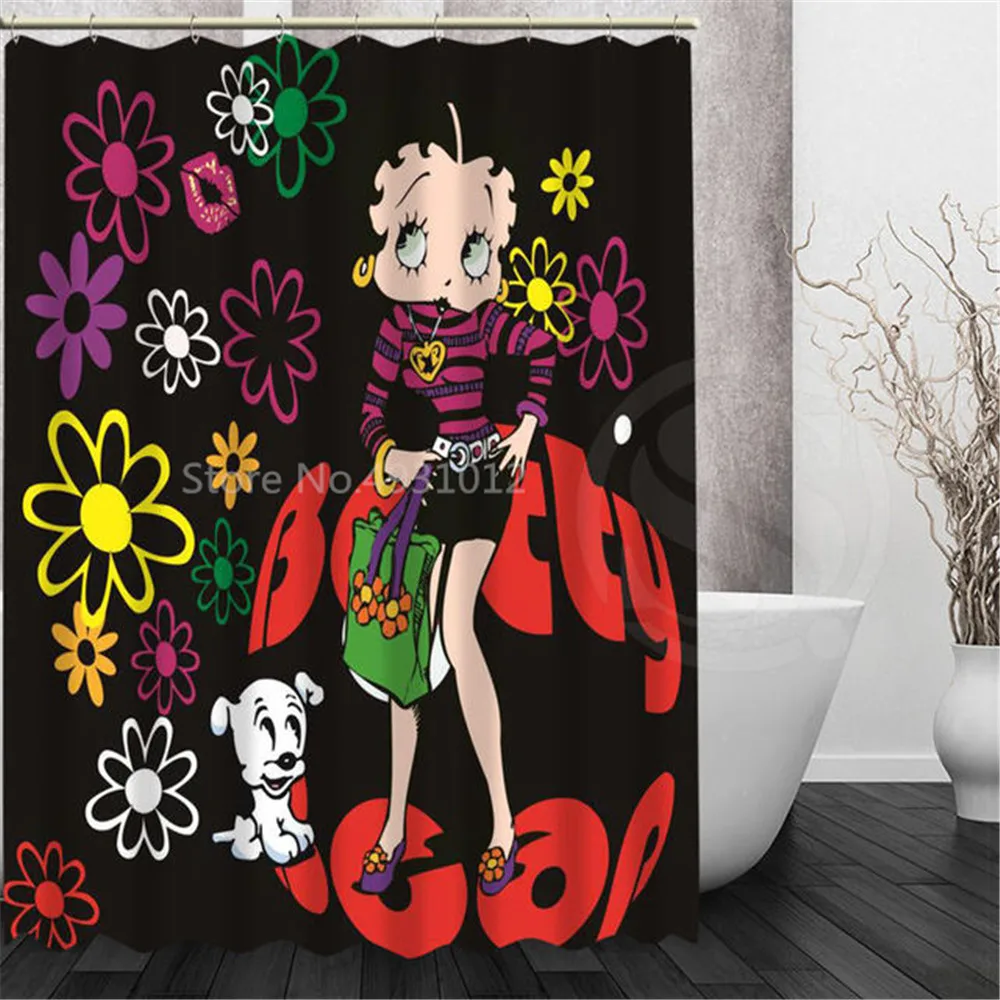 

Hot Custom Best Nice Betty Boop Shower Curtain Bath Curtain Waterproof Fabric Bathroom Bath Curtains Full Size