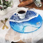 Форма для чая и смолы, силиконовая плоская тарелка, круглая подставка, форма для вращающегося подноса, Декоративная прозрачная эпоксидная смола для поделок