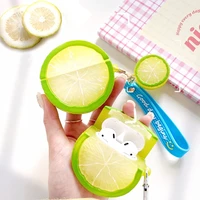 for airpods pro 3d simulation summer fruit lime lemon case for apple airpods 1 2 wireless earphone headset cover charging box