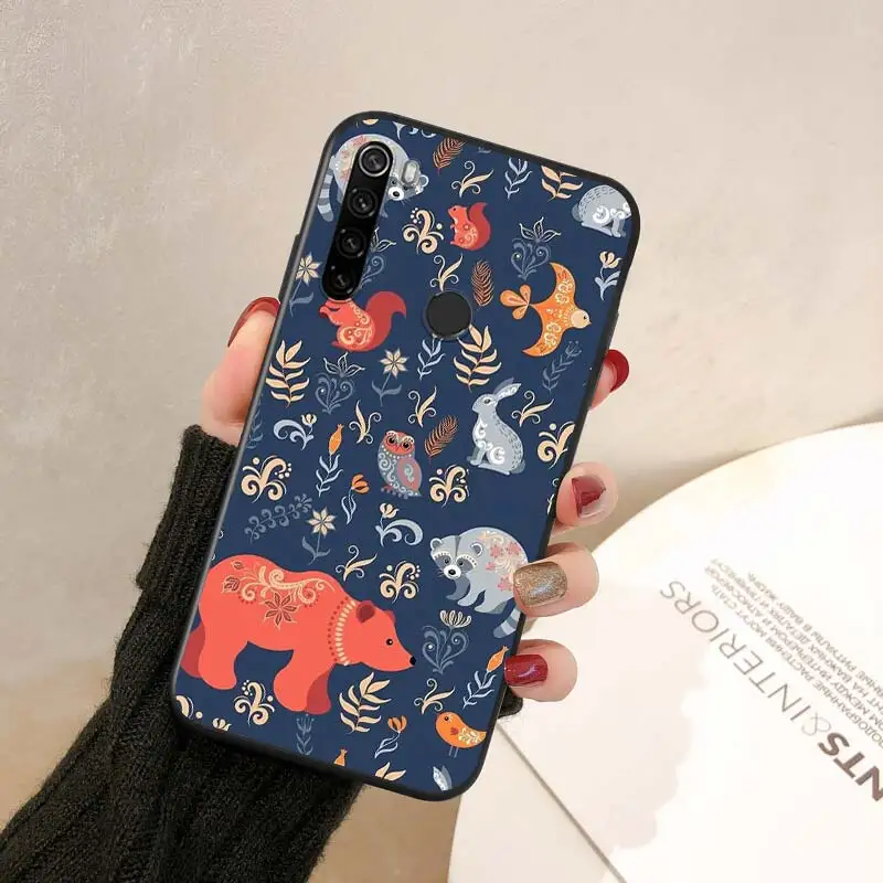 

Bright Black Cover Animal Raccoon Fox For Xiaomi Redmi Note 9 9S Max 8T 8 7 6 5 Pro 5A 4X 4 Silicone Soft Phone Case