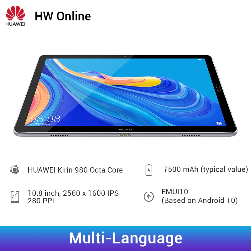 Huawei Mediapad M6 10,8 дюймов 4 Гб 64 Гб wifi планшетный ПК Kirin980 Восьмиядерный 7500 мАч Google play type-C 2560x1600