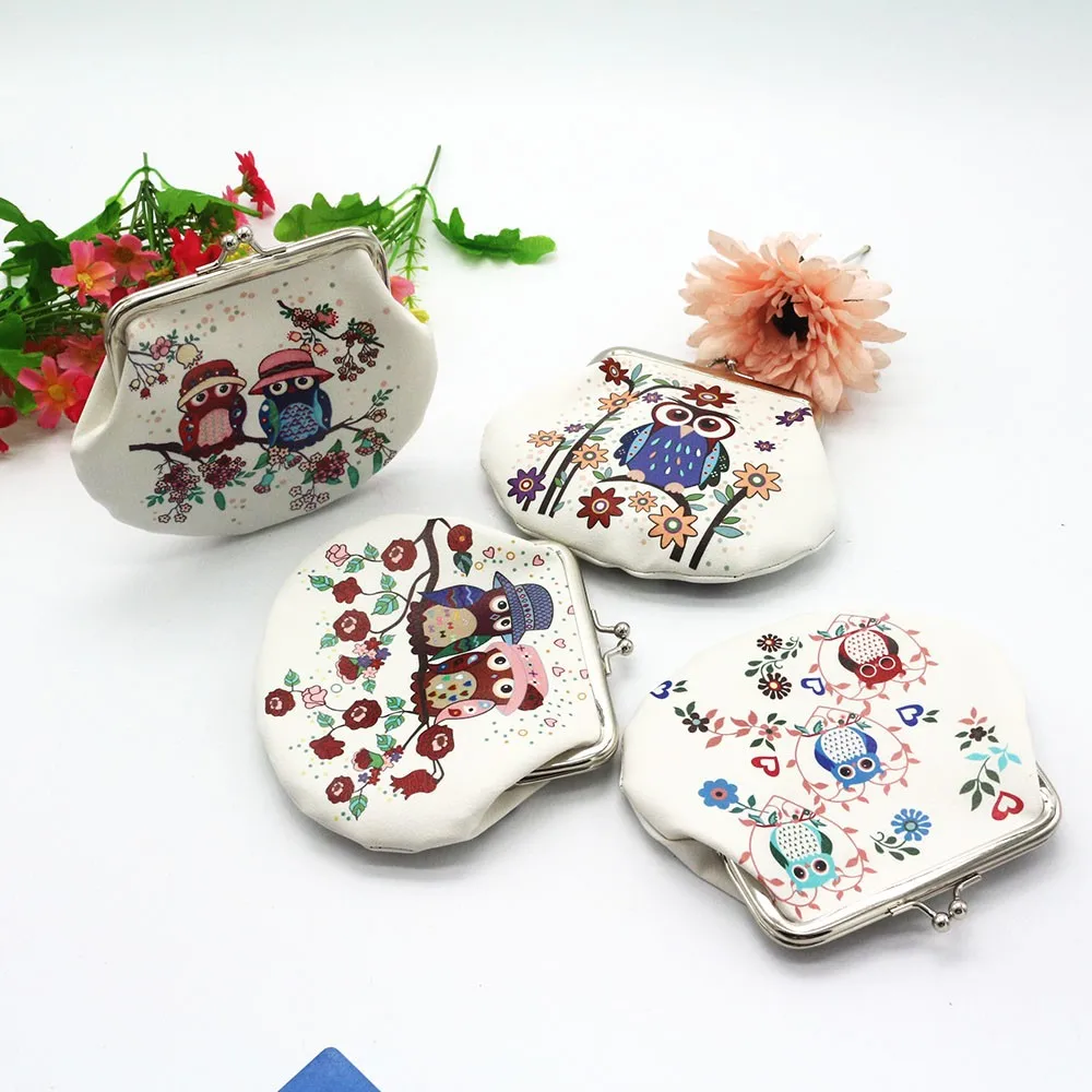 Женская маленькая сумка для денег Дамская Ретро винтажная сова кожаный