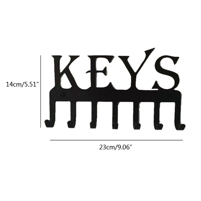 

Keys Holder for Wall Mounted 7 Hook Rack Metal Hanger Coat Clothes Hat Organizer Kitchen Bathroom Decoration