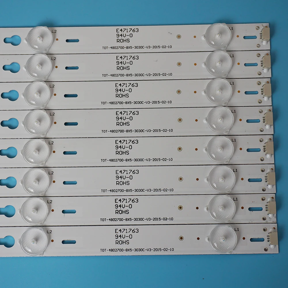 

48" TV LED Backlight Strip For 4C-LB4805-HQ4 TOT-48D2700-8X5-3030C-V3 4C-LB4805-YHEX1 4C-LB4805-YHEX2 48HR330M05A1 V2