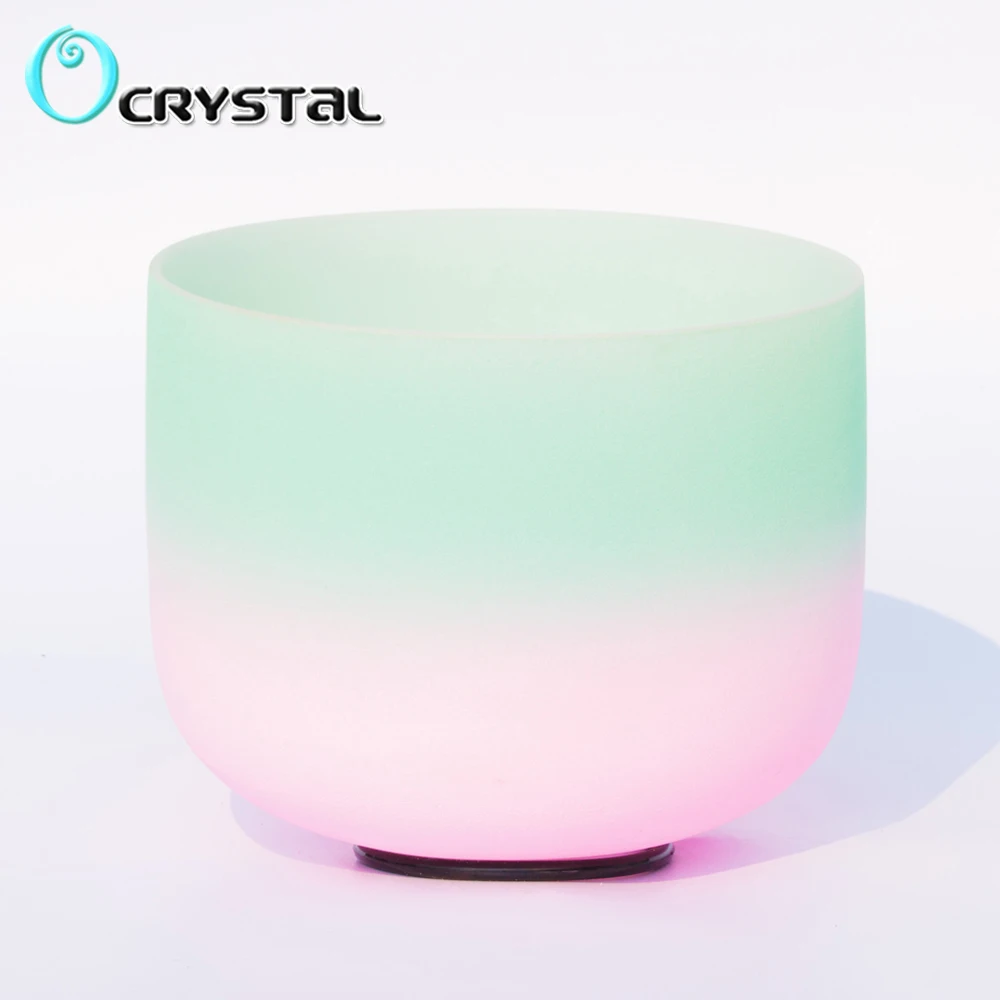 Поющая чаша розовый кристалл кварца мятно-зеленого светильник 12 дюймов 440 Гц 432 C D