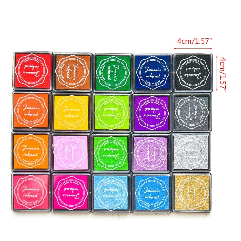 

20 Colors Craft Ink Stamp Pads Pigment Inkpad for DIY Craft Scrapbooking Finger Paint Ink Pad Set