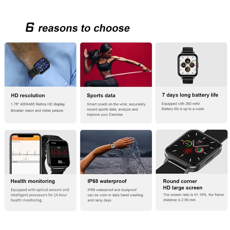 

X7AF DTX IP68 Waterproof Smart Watch Bracelet Sleep Monitoring Tracker Heart Rate Monitor