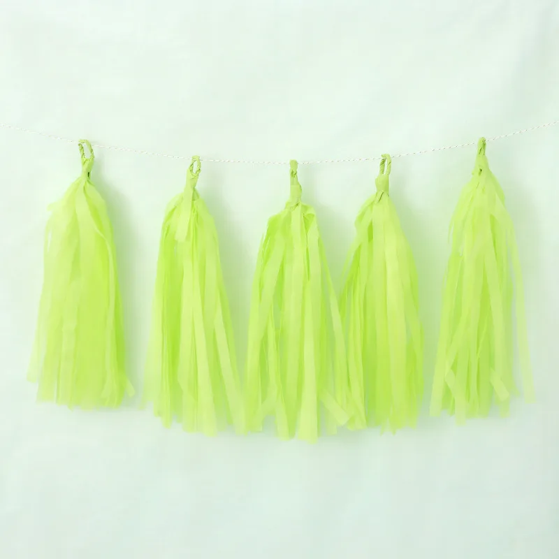 light green 19 цветов 5 шт./пакет 14 дюймов ткани Бумага/Фольга Кисточкой Набор «сделай сам» гирлянда шары с лентами детского дня рождения вечеринка на день рождения Свадебные украшения - Цвет: light green