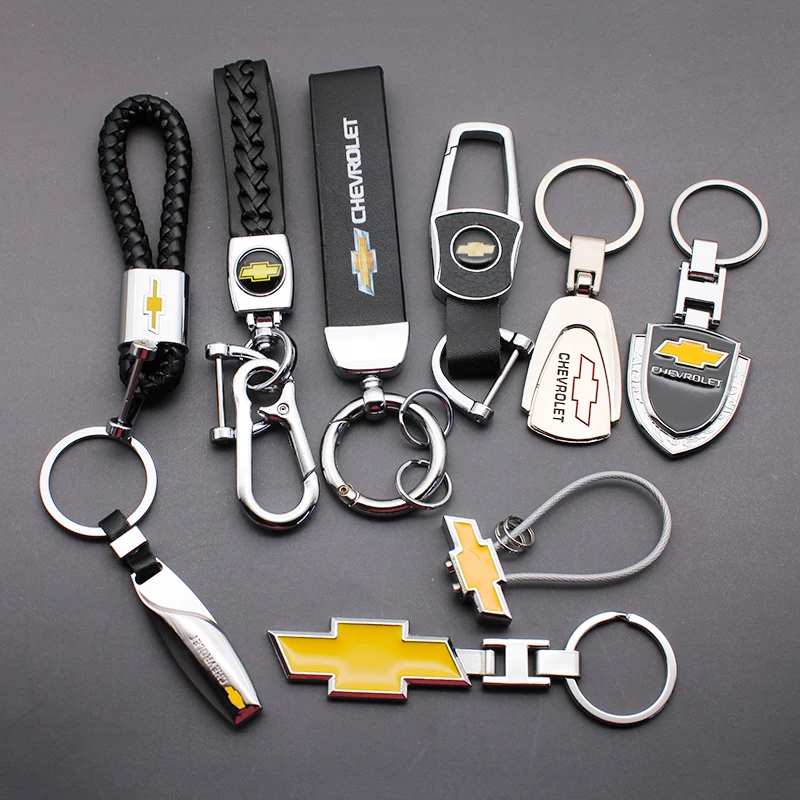 

3D Metal+Leather Car Styling Emblem Keychain KeyRings For Chevrolet Cruze Captiva Lacetti Spark Trailblazer Niva Accessories