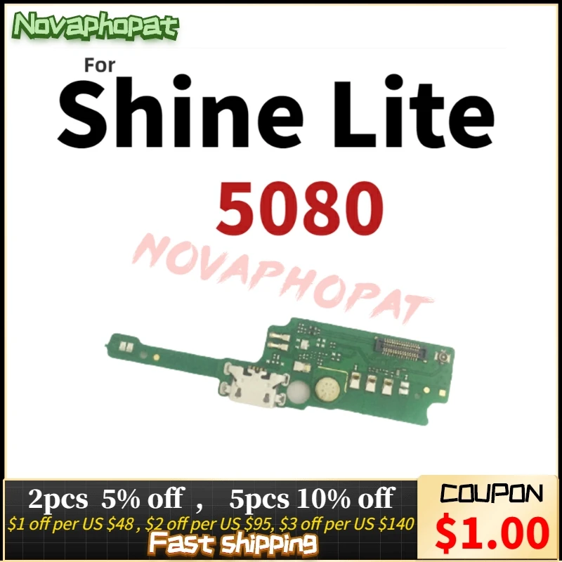 Зарядный порт Novaphopat для Alcatel Shine Lite OT5080 5080X 5080U Шлейфы мобильных телефонов  | Шлейфы для мобильных телефонов -32960114043