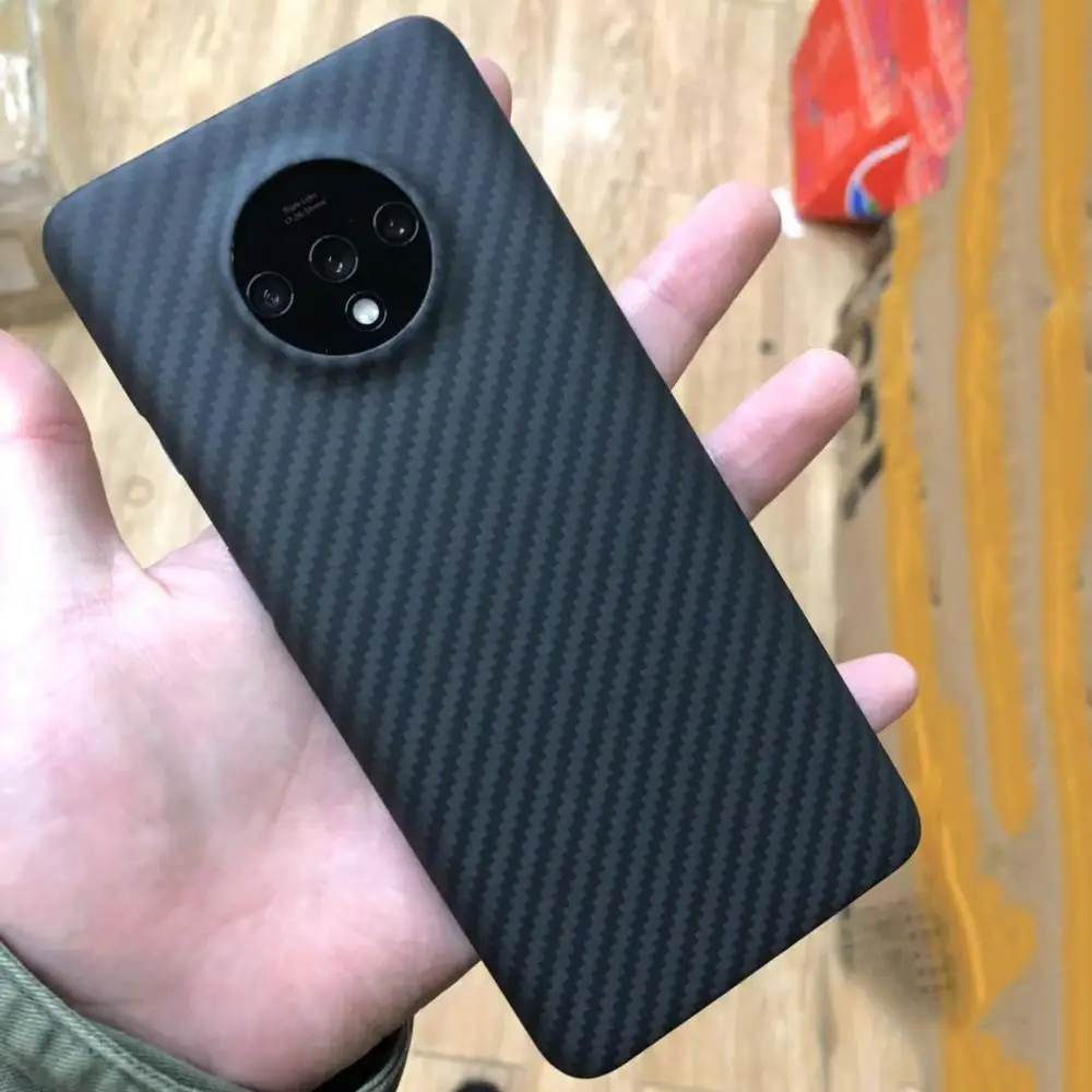 ENMOV Роскошный чехол из настоящего углеродного волокна для One Plus 7T матовый гладкий