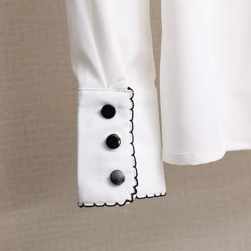 

Women's Shirt White Blouse Clothing For Women Tops 2020 Turn-Down Collar Bow Blouses Chiffon Shirts Plus Size Chemise Femme