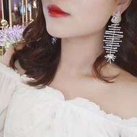 fashion women rhinestone pendant earrings womens shining crystal exaggerated earrings jewelry birthday party jewelry gifts