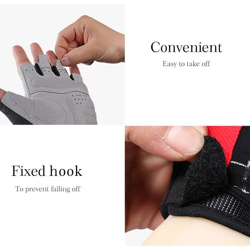 ROCKBROS Cycling Anti-slip Anti-sweat Men Women Half Finger Gloves Breathable Anti-shock Sports MTB Bike Bicycle Glove | Спорт и