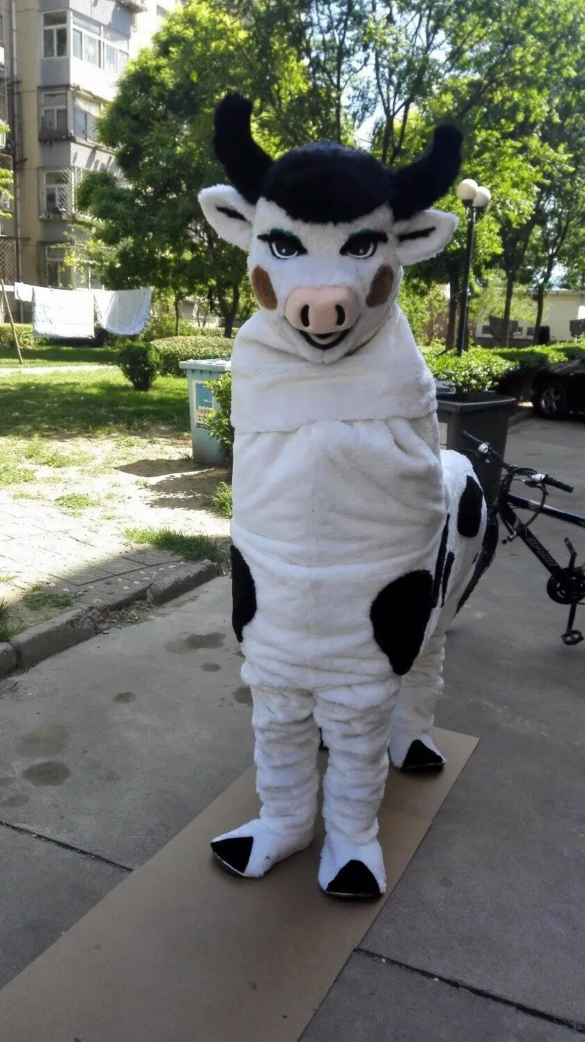 CowMascot костюм костюмы косплей вечерние костюмы для игр реклама продвижение карнавал Хэллоуин Рождество Пасхальный костюм для взрослых