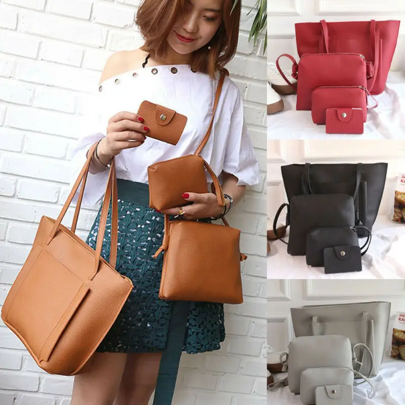 Кошелек из искусственной кожи сумки для женщин четыре комплекта модная сумка на