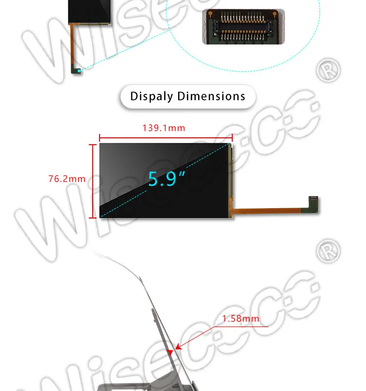 Wisecoco 5,9 дюймов 1080*1920 1080P FHD ЖК-экран ips дисплей панель HDMI MIPI Плата управления для 3D VR гарнитура raspberry pi 3