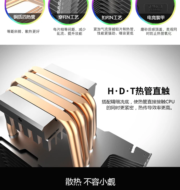 Pccooler X4 4 Heatpipe кулер для центрального процессора 12 см 12 В/4PIN RGB тихий вентилятор для Intel LGA 115x AMD AM4 120 мм cpu Радиатор Вентилятор охлаждения