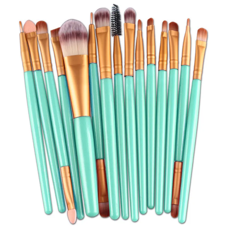 

15Pcs Professional Eyelash Makeup Brushes Set Wool Eye Shadow Brush Eyebrow Brush Foundation Brushes Wood Cosmetic Tools #0629