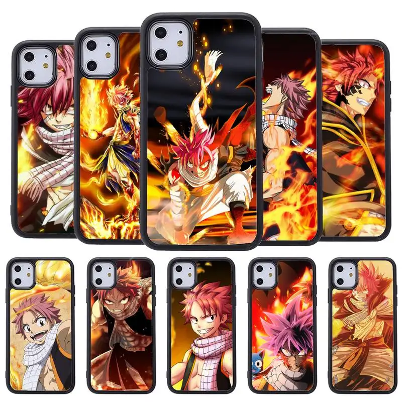 

Hot Anime Fairy Tail Natsu Dragneel Fire Phone Case For Iphone 13 6 6s 7 8 Plus X Xr 11 12 Mini Pro Max PC Cover Fundas Coque