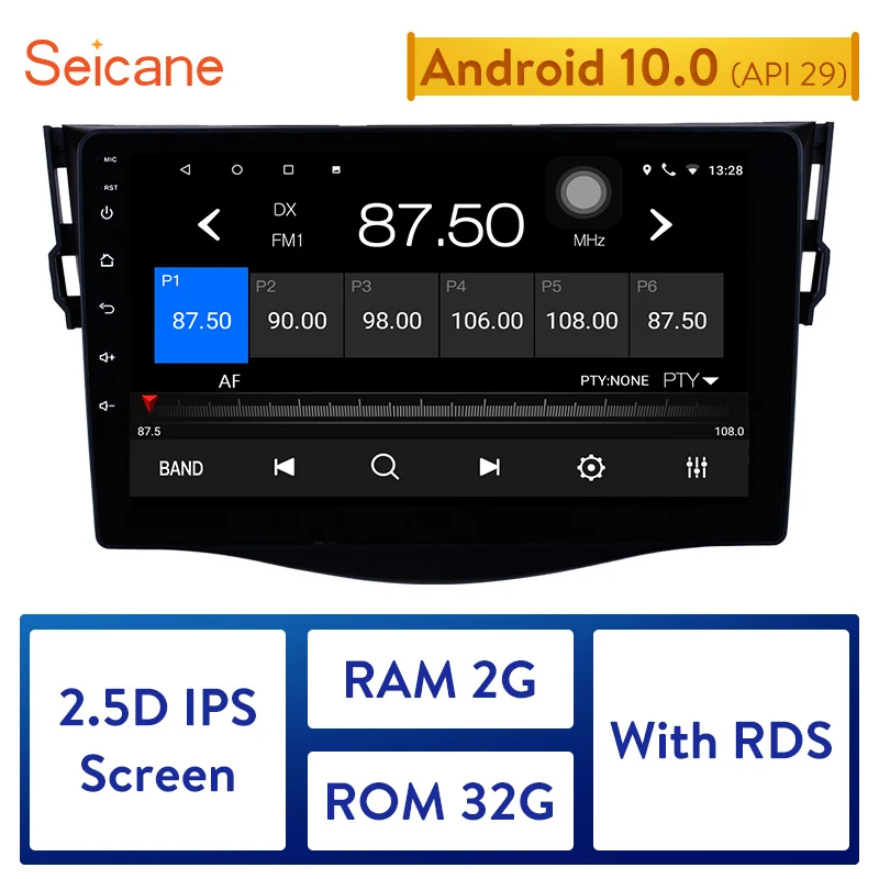

Seicane 9 inch Android 10.0 Car GPS For Toyota RAV4 Rav 4 2007 2008 2010-2011 Navigation Radio Stereo Unit Player support RDS