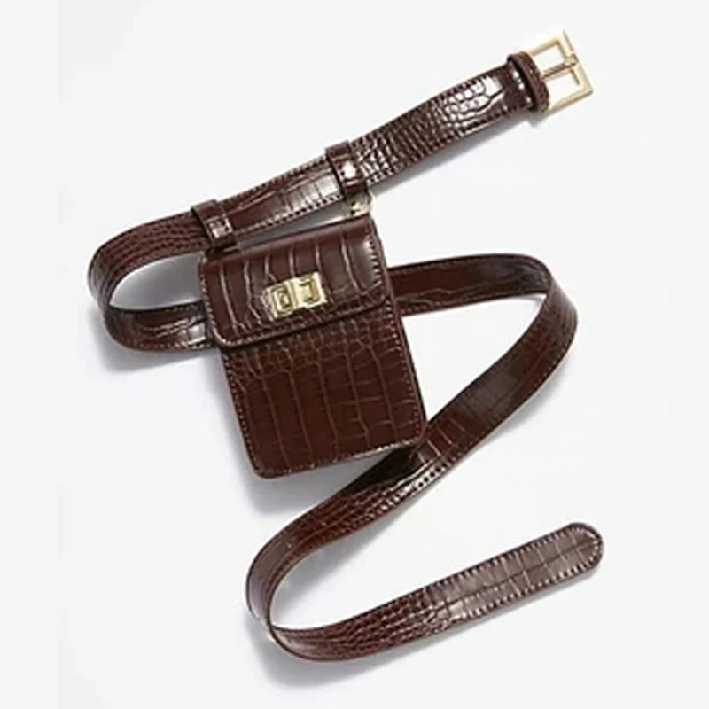 HISUELY популярная поясная сумка в стиле ретро мессенджер из крокодиловой кожи