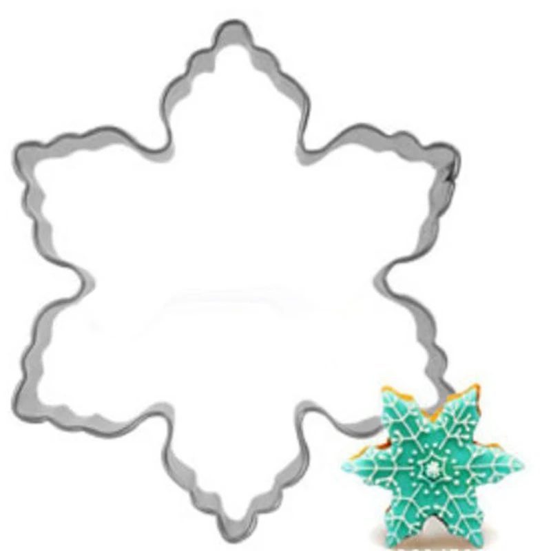 snowflake Рождественская форма для выпечки детей из нержавеющей стали, семейный инструмент для изготовления печенья, простая форма для торта, Санта Клаус, фруктовый режущий инструмент CT2286 - Цвет: snowflake