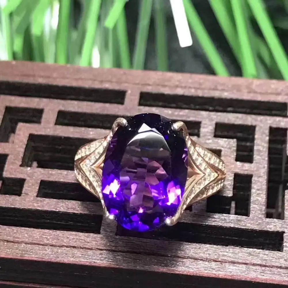 

Стихийных бедствий и настоящий Аметист Драгоценное кольцо 925 пробы Серебряное кольцо для Для женщин обручальное кольцо