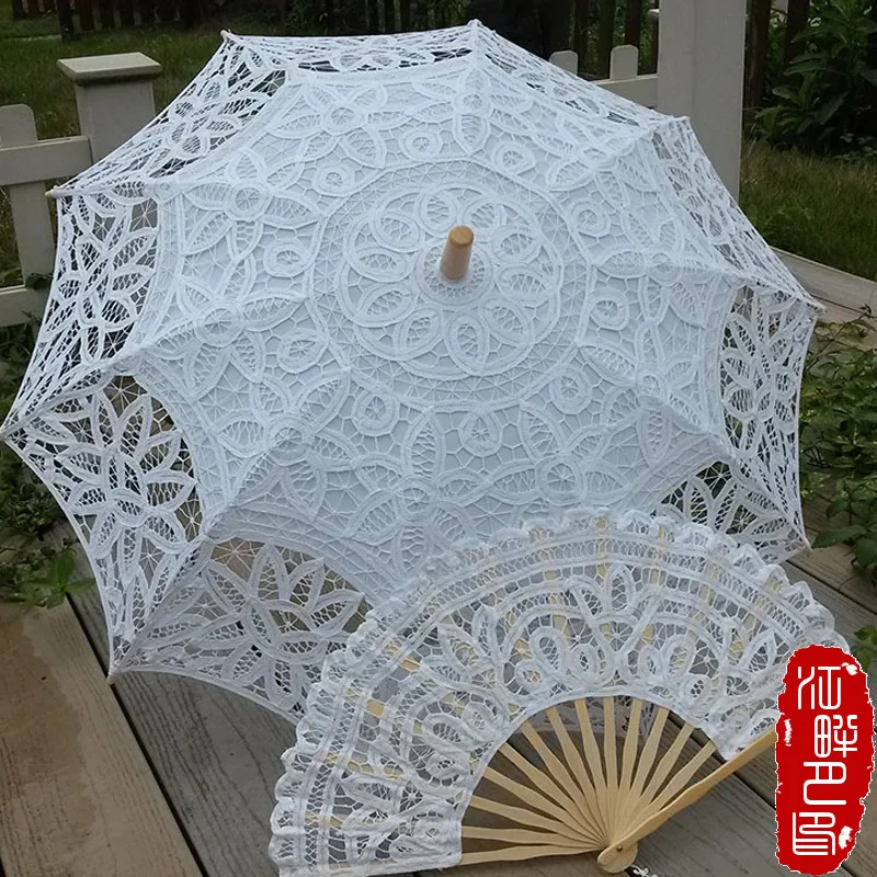 Винтажный кружевной Свадебный зонт ручной работы белый для свадьбы подвесной